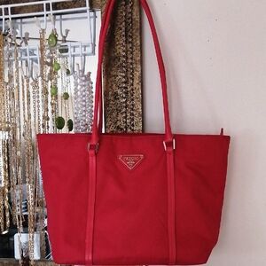 Red Likely Water Resistant Tote Bag By Pregio